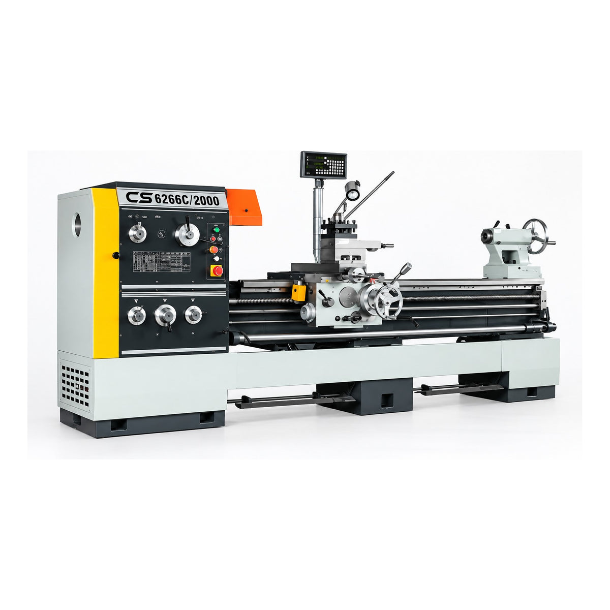 Torno Paralelo CS6266CX2000 con DRO | 2 m entre centros | Husillo 105 mm