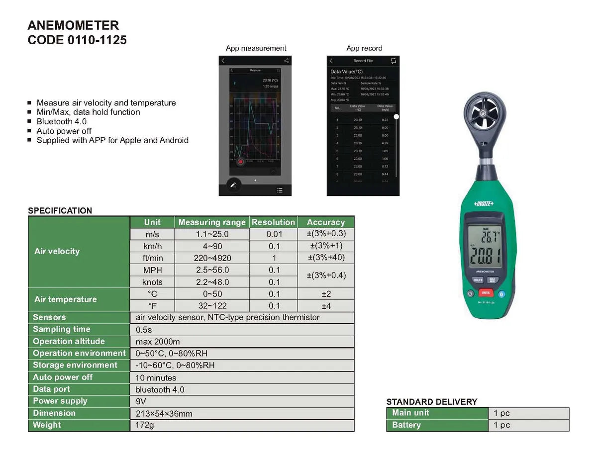 Anemometro INSIZE  0110-1125