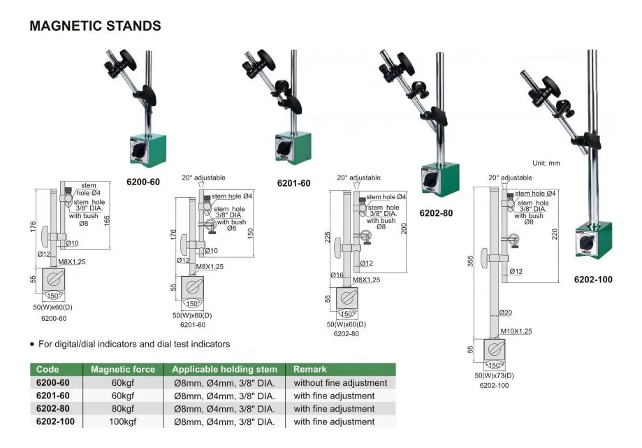 Base magnética 100kg INSIZE 6202-100