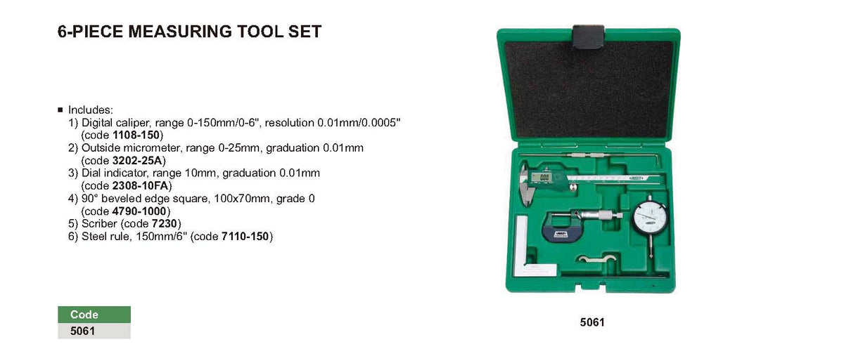 Kit de Metrología Profesional 6 Piezas INSIZE 5061
