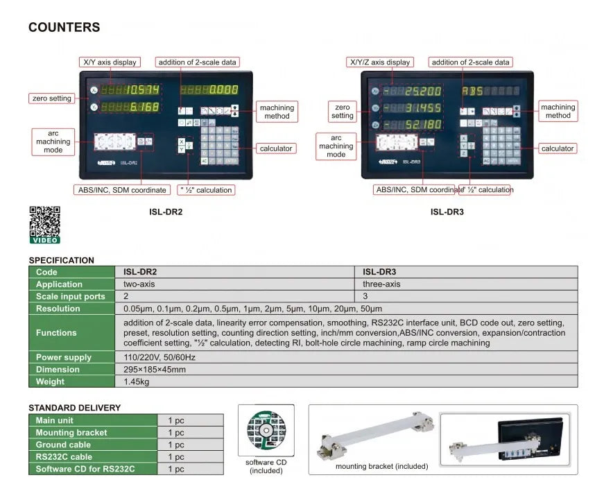 Lector digital de tres ejes INSIZE ISL-DR3