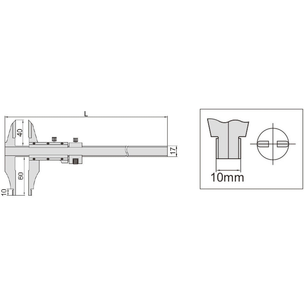 Pie de metro analogo para ranuras interiores 0-250mm pata doble INSIZE 1217-2503