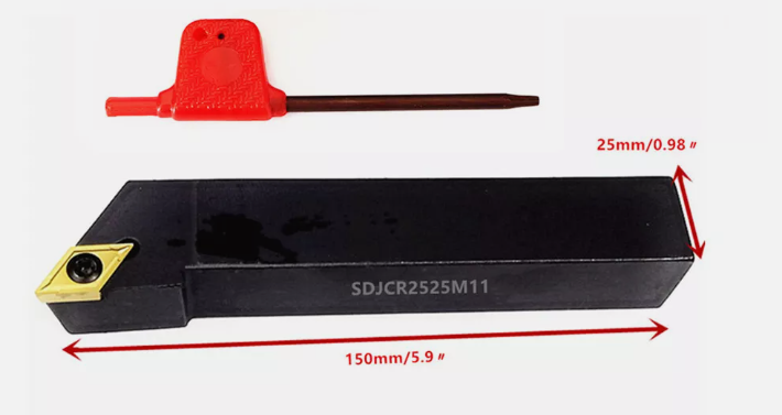 Portaherramienta exterior SDJCR2525M11 + insertos DCMT11T308