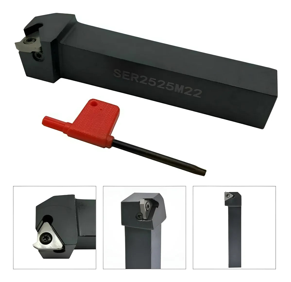 Portaherramienta roscado exterior SER2525M22 + insertos 22-ER-N-60-LDA