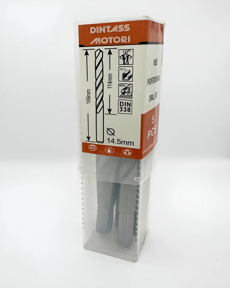 Set 5 brocas cilindricas 18mm HSS 5% cobalto DTM