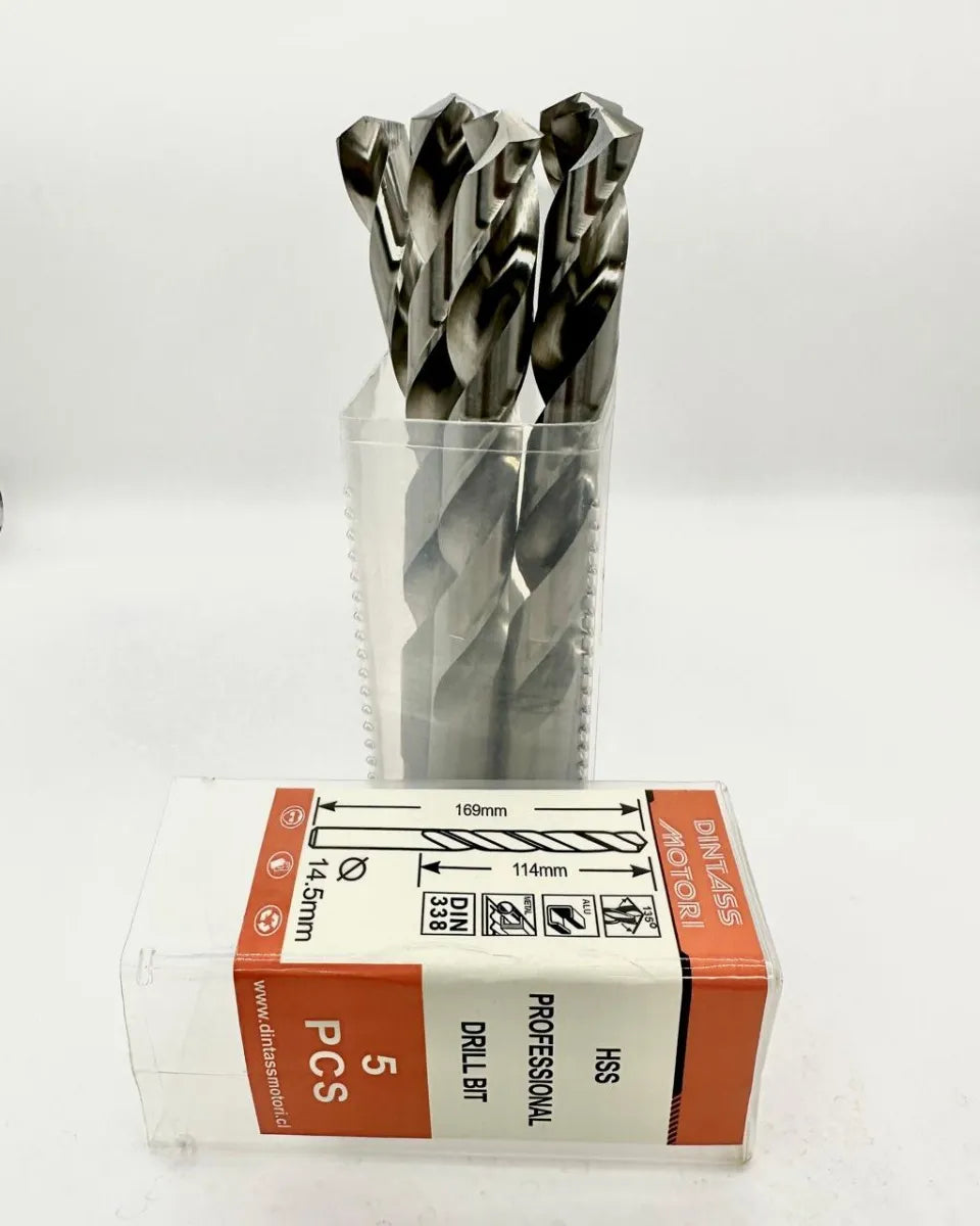 Set 5 brocas DTM de acero rapido HSS M2 12mm