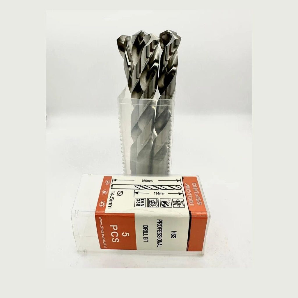 Set 5 brocas DTM de acero rapido HSS M2 14mm