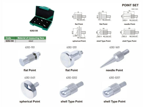 Set puntas para reloj comparador INSIZE 6282-S6